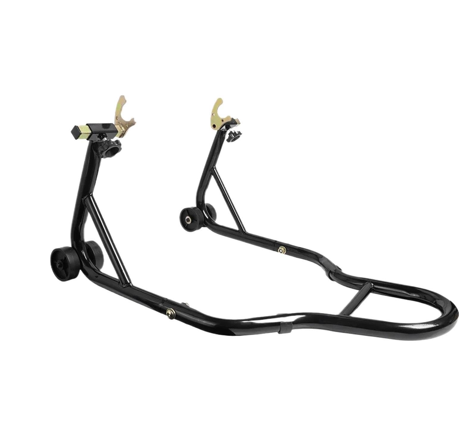 Cavalletto Moto Accessori,Cavalletto Alzamoto Lubrificante per catena Para supporto per gancio a forma L a forma U per bici da 2 in 1 universale(Black)