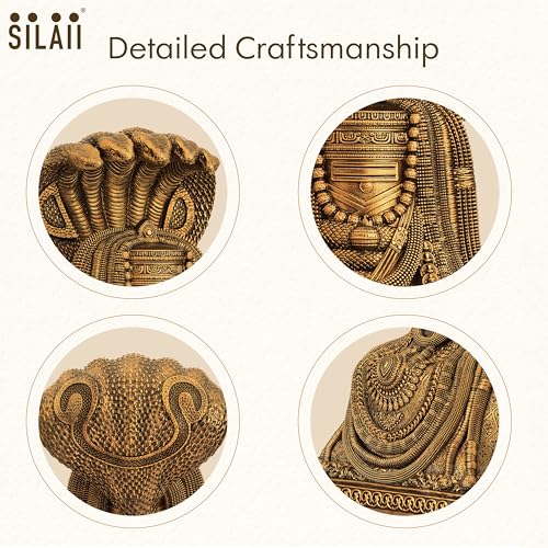 Image of SILAII Tiruvannamalai Annamalaiyar Sculpture - Handcrafted Hindu Temple Idol | Lord Shiva Murti for Home, Office, Puja Decor | Spiritual Indian Art (6 INCHES)