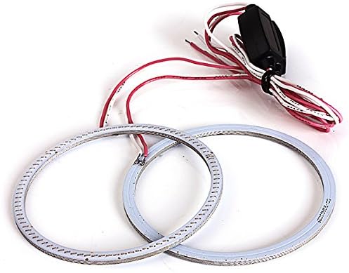 ISSEC 2 x 80mm 93LED CCFL Headlight COB Angel Eyes Halo Ring Lamp(Red)