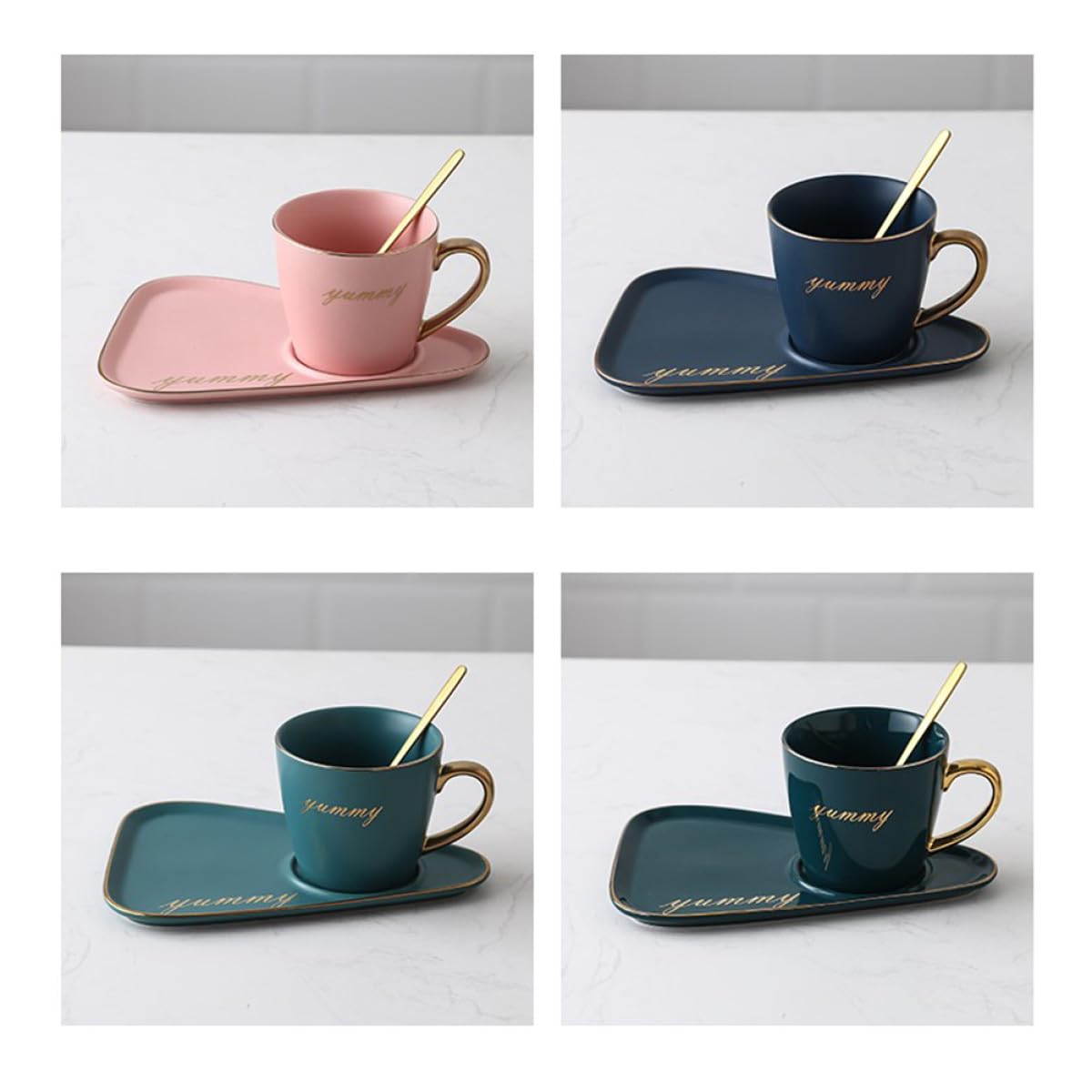 Taza de café de cerámica nórdica verde para tus tardes de té relajantes en casa