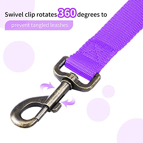 Image of HIKISS Long Dog Leash Obedience Recall Training Agility Lead with Thickening Material for Large Dog - 15ft 20ft 30ft 50ft 100ft Training Leash(Purple 50ft)