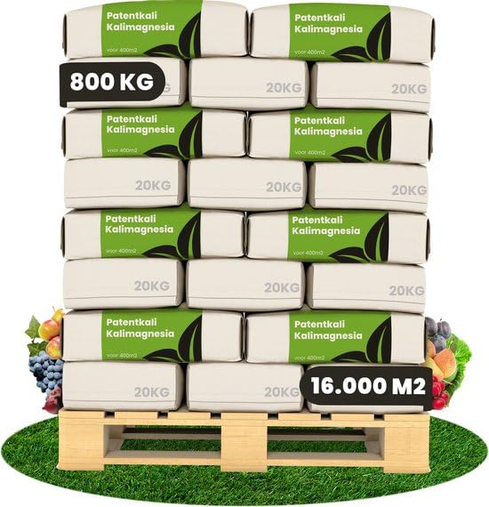 Fertilizante De Potasio Patentado De Potasio Y Magnesio - 800 Kg Para 16000 M² - 30% K₂O + 10% Mg + 44% So₃ - Para Cultivos Sensibles: Patatas, Frutas, Hortalizas Y Plantas Ornamentales - Organifer