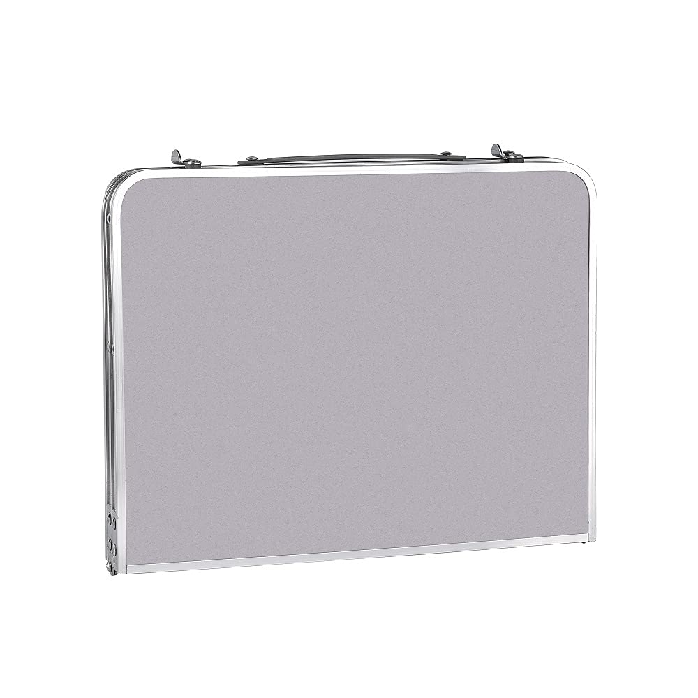 DayPlus Klappbarer Campingtisch aus Aluminium, leicht, tragbar, für drinnen und draußen, Picknick, Essen, Grilltisch mit Griff, 60 cm, Weiß Garten