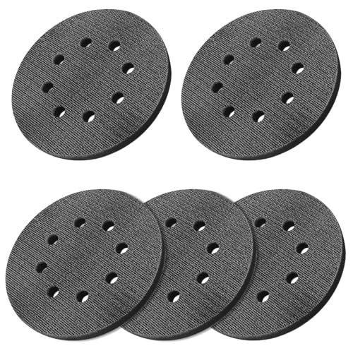 SI FANG Almohadilla de espuma suave de 125 mm con 8 agujeros, almohadilla de lijado de espuma para lijadora orbital aleatoria sin polvo de 5 pulgadas, resistente a los impactos, almohadilla de pulido