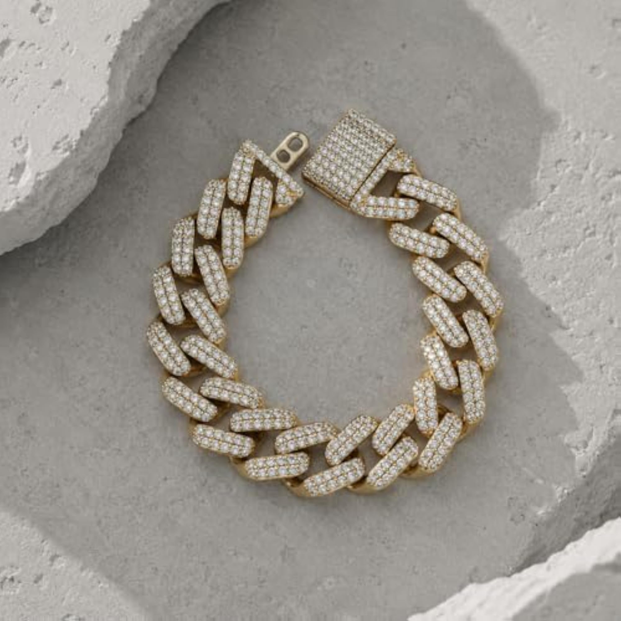 Women's Rose Gold Cuban Statement Bracelet, Gift for Her