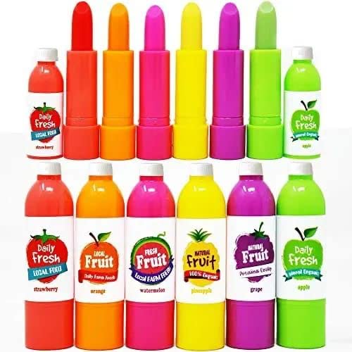 Fresh Fruits Moisturizing bottle Lip Balm. Set Of 6 Different Flavours. (6×4gms)