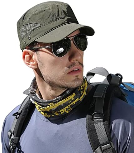 Pyrafox Mens Waterproof Army Cap Short Brim Breathable Military Cap Adjustable Classic Baseball Cap