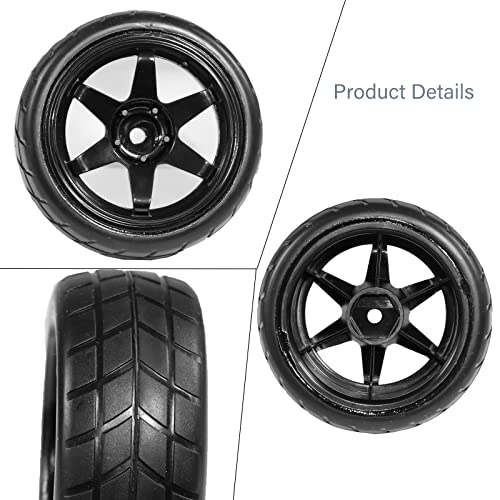 Rcmoxeto 1/10 1/16 Rc Wheels Tires Tyres 4Pcs Rc Drift Wheels And Tires Tyre Preglued 12Mm Hex Rc Wheels And Tires Od 2.6" With Foam Inserts For Traxxas Tamiya Kyosho Hsp For 1/14 1/18 Rc Off On Road #TOP2
