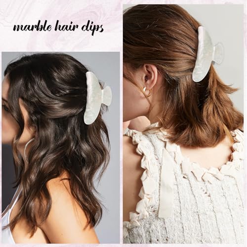 Pinza de cabello francesa blanca mediana para mujer miniatura 3