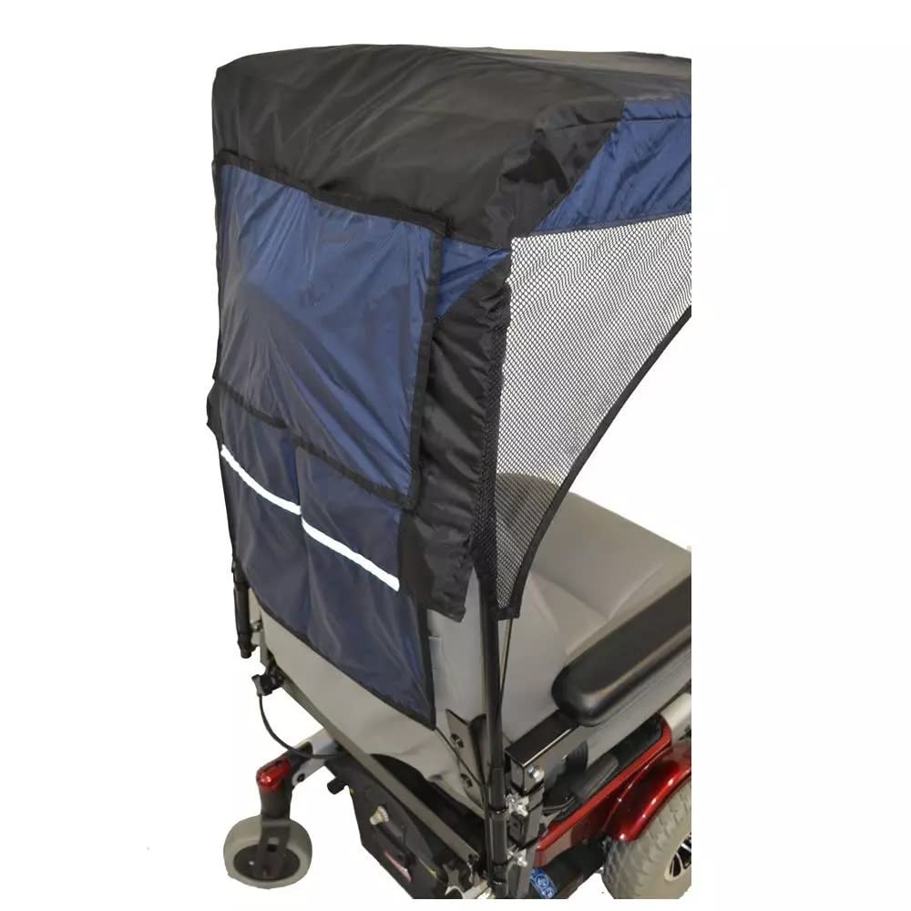 Deluxe Weather Breaker Vented Canopy – Fits Most Mobility Scooters and Power Wheelchairs – Blue – Large
