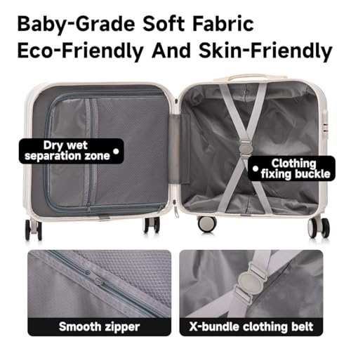 18x14x8 Carry On Suitcase Hardside Built In TSA Lock & USB Port Lightweight Luggage Silent Double Spinner Wheels Maximum Underseat Carry-On Bag For American & United Approved Airlines4