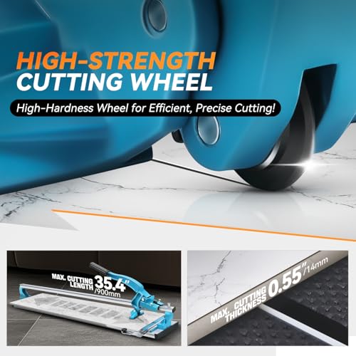 Auto Dynasty 35 Inch Manual Tile Cutter, Porcelain Ceramic Cutter with Anti-Skid Feet and Adjustable Angle, Cuts Porcelain Ceramic Laminate Floor, Flooring Tile Cutting Machine for Home Industrial - Thumbnail 3