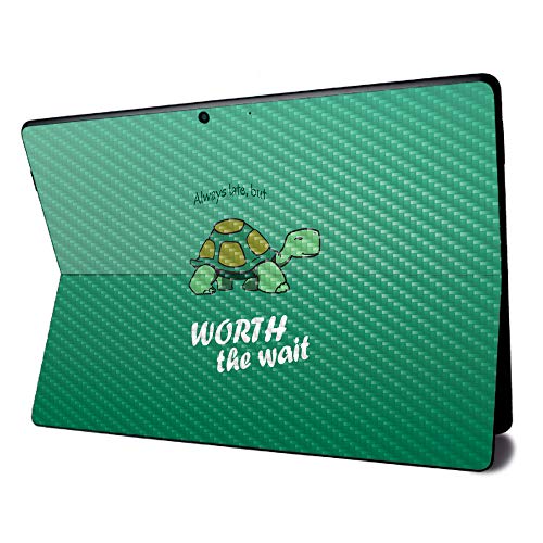 Image of MightySkins Carbon Fiber Skin for Microsoft Surface Pro X - Late Turtle | Textured Carbon Fiber Finish | Easy to Apply, Remove, and Change Styles | Made in The USA