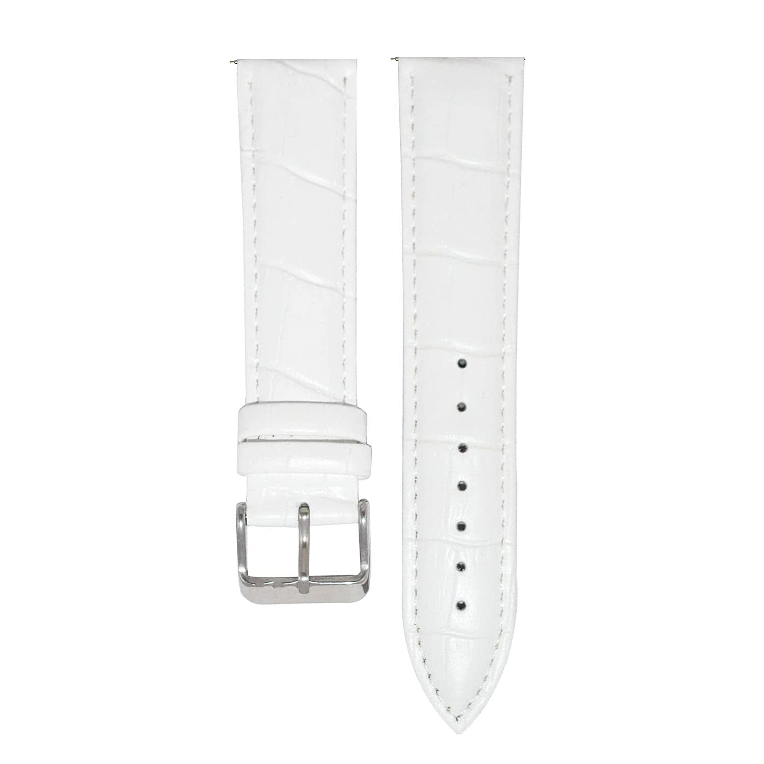 LIRAMARK 22mm Quick Release Leather Smart Watch Band Crocodile Pattern Leather Series Watch Strap for Smart Watches with 22mm lugs Width (White) (B09RF12D5H) Amazon Price History, Amazon Price Tracker
