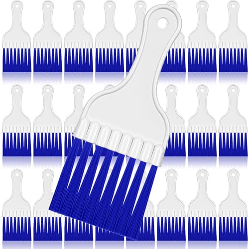 Image of Boao 24 Packs Coil Brush Air Conditioner Condenser Refrigerator Cleaning HVAC Coil Cleaner Small Plastic Whisk Brush (Blue)