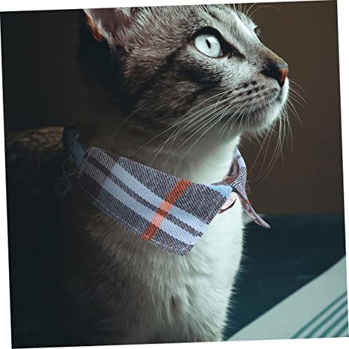 Collar para gatos Yardwe antitirones suave con lazo de cuadros 8