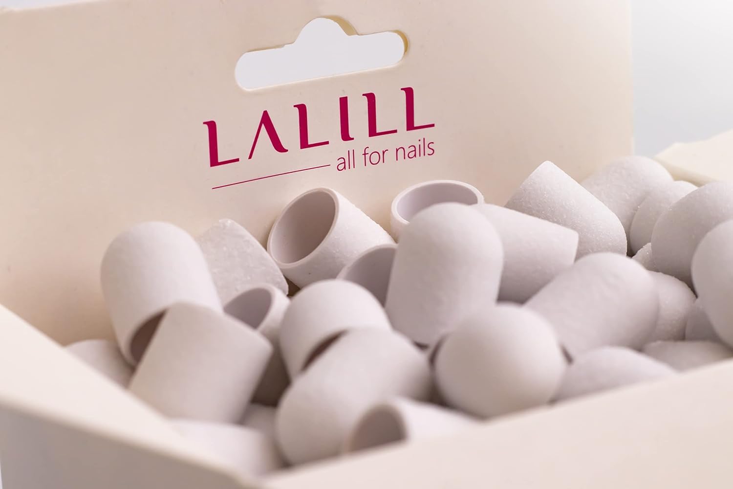 LALILL Cappucci Abrasivi 10mm Bianchi – Grana 150 – 100 Pezzi – Per Pedicure Elettrico, Podologia e Unghie - Accessori Fresa Professionale Piedi Manicure