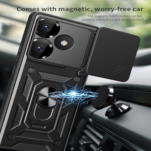 ILING Case for Xiaomi POCO F6 5G, Ultra-thin Matte Texture Hard PC + Soft Silicone TPU Bumper Shockproof Heavy Duty Cover - Image 3