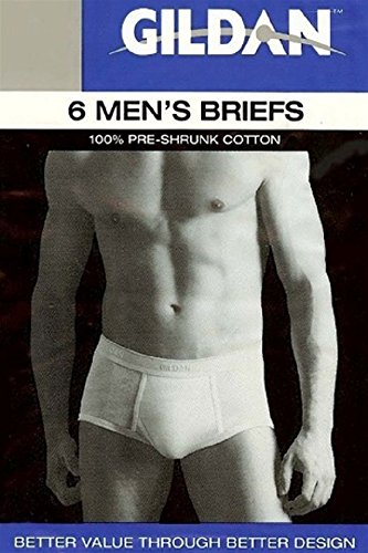 Gildan Men's Cotton Brief Underwear 6-Pack (X-Large, White)2