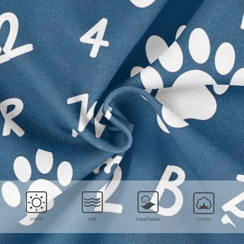 CHIFIGNO Boys' Cotton Briefs Printed Underwear Breathable Briefs Underwear for Toddler Boys, Cute Paws Numbers Letters Navy3