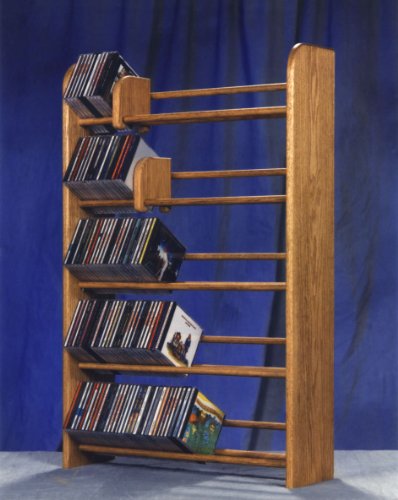 Wood Shed 501 Solid Oak 5 Row Dowel CD Rack