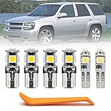 15pcs Interior LED Lights Bulb for Chevy Trailblazer 2002 2003 2004 2005 2006 2007 2008 2009 Super Bright 6000K White LED Interior Light Bulbs Map Vanity Mirror Lights + Install Tool