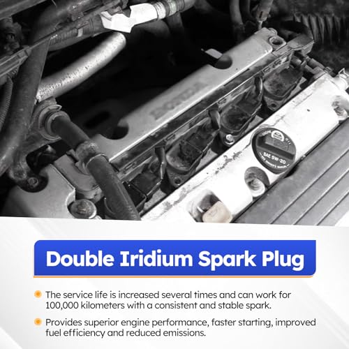 9807B-561BW Double Iridium Spark Plug For HONDA 03-07 Accord,02-05 Civic,02-09 CR-V,03-11 Element/ACURA 05-08 RL,02-06 RSX,04-08 TL,04-08 TSX Replaces IZFR6K-11 IZFR6K-11S 5266 6994 (Set of 4) - Thumbnail 6