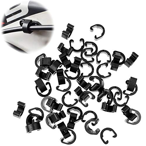 80 Piezas Hebilla Tubo C Bicicleta de LíNea Hebilla Abrazadera Tubo Cable Freno Bicicleta C-Clips Hebilla Bicicleta PláStico para Bicicletas de MontañA para Fijar Cables de Freno y Cables de Cambio Cover