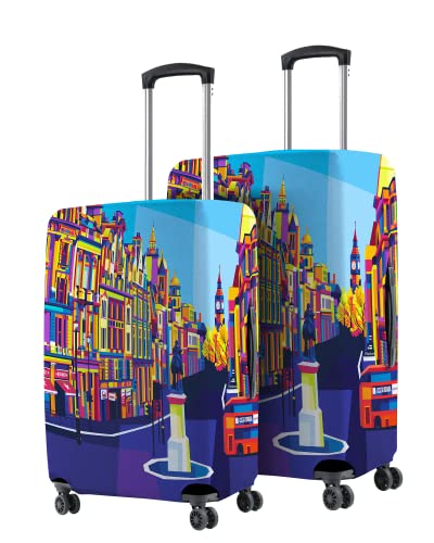 Image of Nasher Miles Polyester Protective Luggage Cover Set of 2 (Small-Medium) - London Design,Multicolor