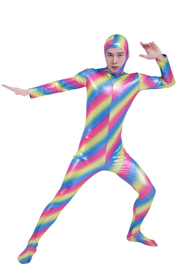 コスチューム確認 Amazon | おもしろ倶楽部(omoshiro club) コスチューム 全身タイツ 虹