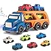 Camion Giocattolo per Bambini, Veicoli Giocattolo 7 In 1 con Suoni e Luci, Camion Grande Trasporto con 6 Macchinine, Regalo per Bambini di 1 2 3 4 5+
