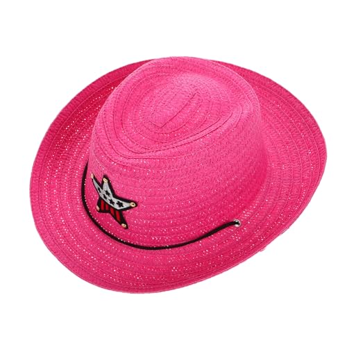 VALICLUD Cowboy Hat with Five Design Wide Brim Sun Protection for Breathable Cowboy Costume Accessory for Boys - Main Image