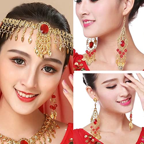 Parure de bijoux danse du ventre collier bracelet chaîne de tête pour accessoire costume