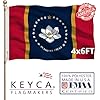 Mississippi Flag 4x6 FT 100% Made in The USA-Heavy Duty Vibrant Colors Double Sided Mississippi State Magnolia Flag with 2 Brass Grommets for Home/Company/Indoor Outdoor Decoration