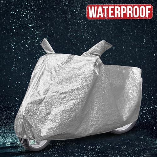 Image of Auto Hub Waterproof Bike Cover Compatible with Triumph Speed 400 Dustproof, UV Protection Two Wheeler Bike Speed 400 Cover - Metallic Silver