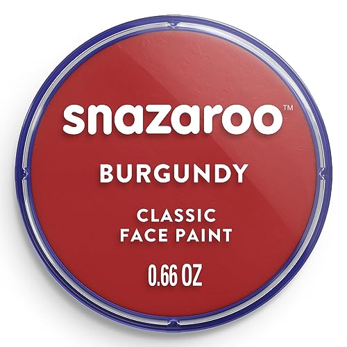Snazaroo - Pintura facial e corporal, 18 ml, cor bordô, profissional à base de água, pastilha de aquacor individual para adultos, crianças e efeitos especiais