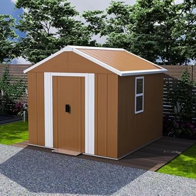 Montary 6X4 FT Outdoor Storage Shed with Windows, Lockable Door & Ventilation - Weatherproof Metal Garden Shed, Outdoor Tool Storage House for Backyard, Lawn, Patio,Yard