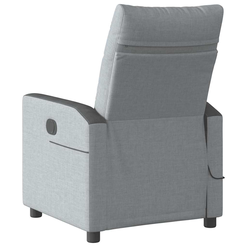 Genérico Sillón reclinable de Masaje eléctrico Tela Gris Claro,Sillas,Sillones-3324045