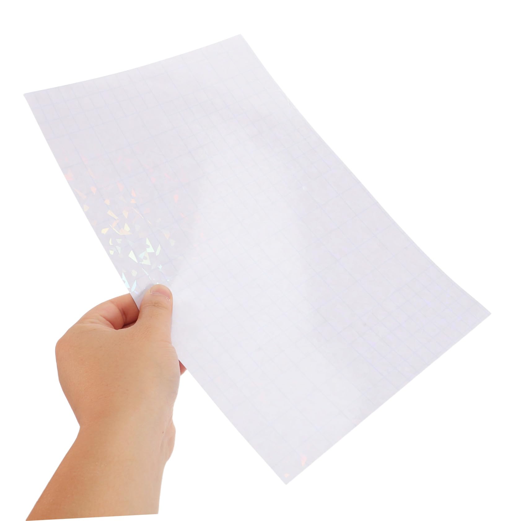 DOITOOL 40 Feuilles Film Adhésif Holographique Auto-adhésif Transparent Laminé Iridescent Résistant à Eau pour Décoration DIY Emballage Électronique et Accessoires