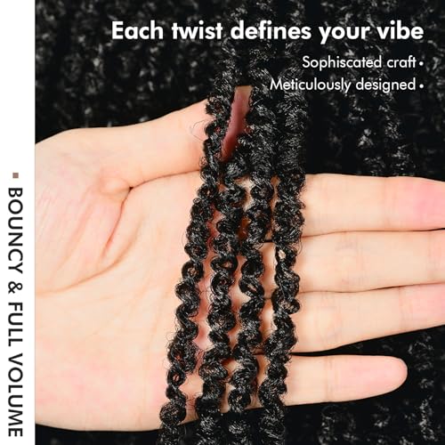 ToyoTress Micro Twist Crochet Hair - 12 Inch 8 Packs (240 Strands) Natural Black Mini Passion Twist Crochet Hair For Black Women, Pre-looped Spring Twist Synthetic Braiding Hair (12 Inch, 1B-8P) - Image 5