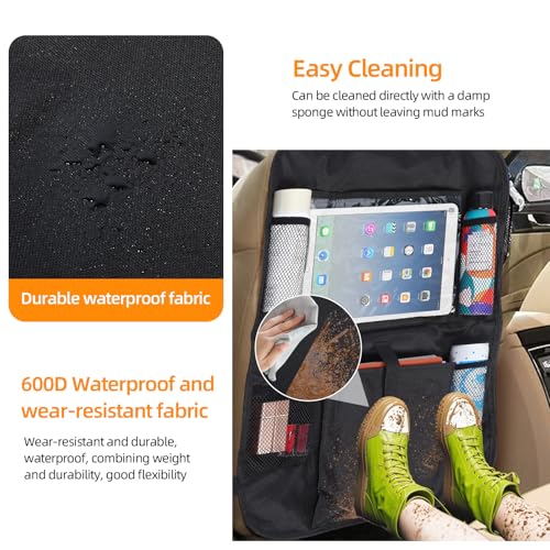 KITDAHOM 2 Stück Autositz Organizer - Auto Organizer - Sitzschutz Auto Rückenlehne, aus Nylon, wasserdicht und trittfest mit großem Stauraum, geeignet für Autositze und Heimaufbewahrung