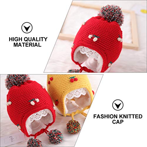 KESYOO Natal BebÃª Pom ChapÃ©u Inverno Infantil Tricotado Gorro Protetor de Orelha ChapÃ©u de PelÃºc