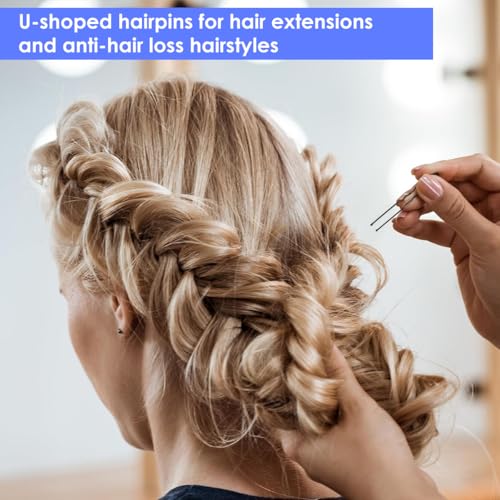 Image of MAYCREATE 300pcs Bobby Pins Hair Pins U Pins with Mini Rubber Hair Ties, Stylish Metal Bobby Pins for Updos, Holding Stray Strands, Hair Accessories Hair Pins for Girls Women, Black