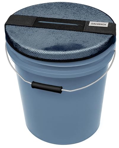 Galvanox Mesh Lid for 5 Gallon Bucket, Compatible with Yeti Loadout Buckets - Boat Trash Can Cover for Fishing and Boating (Black)
