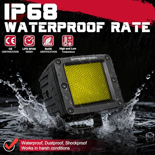 Kit de luces LED amarillas OFFROADTOWN 3 pulgadas 120W miniatura 4
