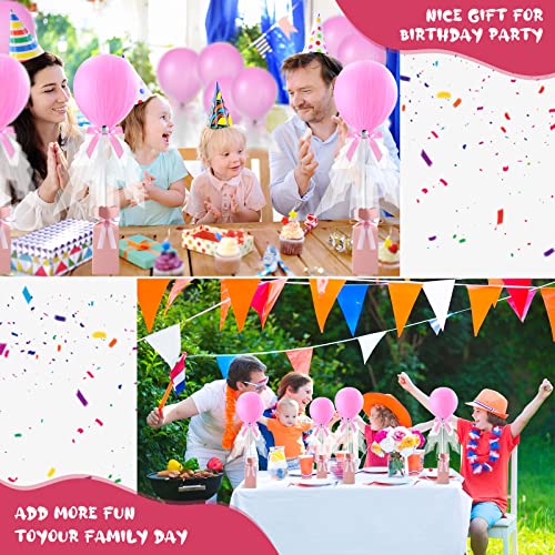 12 Packs Tulle Tutu Balloons With Candy Cake Dessert Box For Baby Shower Centerpieces Girls Birthday Party Wedding Table Decorations, 12 Inches Balloon White Tulle Cover (Pink) #TOP6