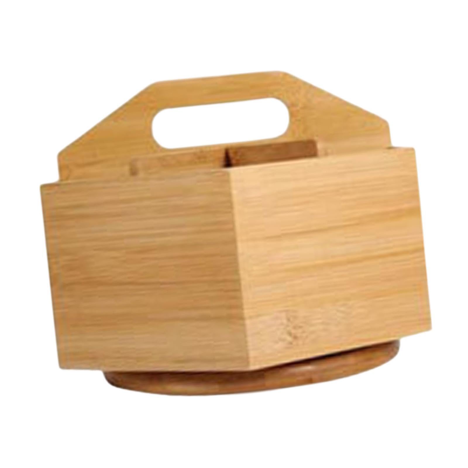 TWISAXC Innovative Rotating Wooden Pen Holder And Desk Storage Organizer Storage Solution For Office Supplies And Accessibility Office Desk Accessories Organizer Multifunctional