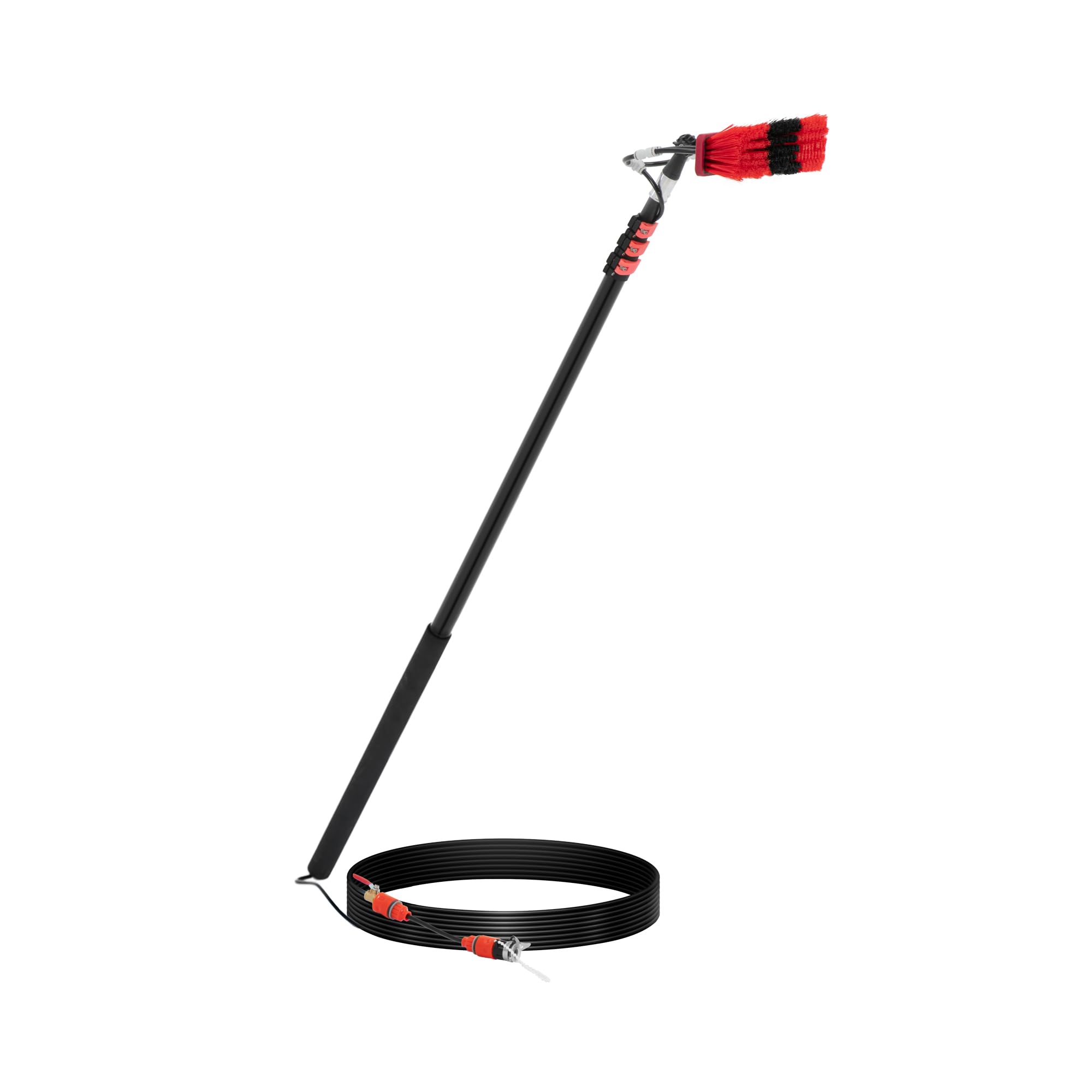 Cepillo Telescópico de Limpieza 165 - 540 m con Cabezal de 35 cm Acople Rápido de 5/8 mm Cepillo de lavado telescópico con conexión de agua Cepillo de limpieza telescópico