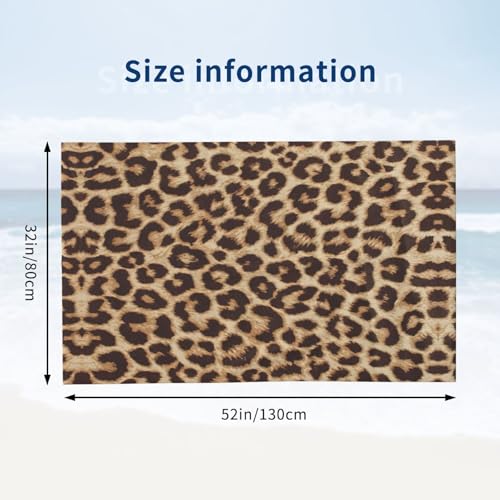 Serviette de bain microfibre imprimée léopard ultra douce et absorbante