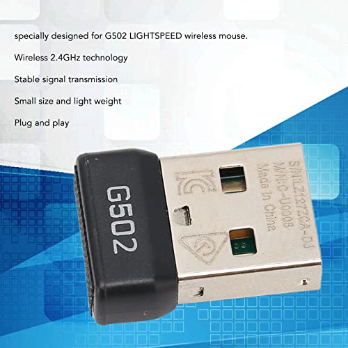USB BT Adapter,2.4GHz USB Dongle Mouse Receiver Adapter Replacement,Small Portable USB Receiver for G502 Mouse